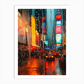 Rainy Times Square Art Print