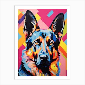 German Shepherd Pop Art Paint 1 Art Print