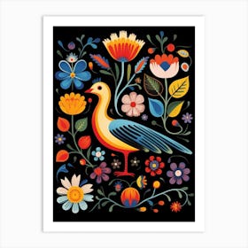 Folk Bird Illustration Coot 4 Art Print