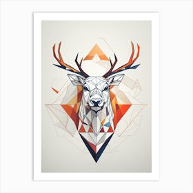 Geometric Deer Print Art Print