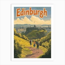 Aihrgdesign A Retro Travel Poster For Edinburgh Featuring Art 7acdf372 23e7 493d Ac2d F02cabf7fe71 0 Art Print