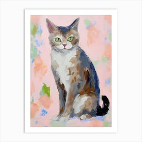 A Exotic Shorthair Cat Painting, Impressionist Painting 2 Art Print