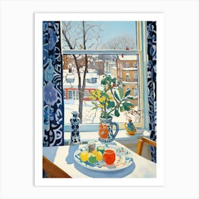 The Windowsill Of Chicago   Usa Snow Inspired By Matisse 4 Art Print