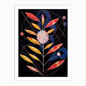 Asters 1 Hilma Af Klint Inspired Flower Illustration Art Print