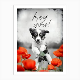 Key You, a jumping puppy Art Print