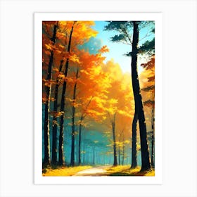 Autumn Forest Road 2 Art Print