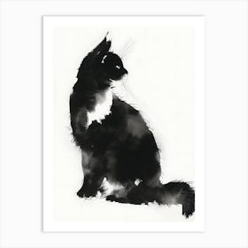 Cat In Ink 1 Art Print