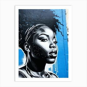 Graffiti Mural Of Beautiful Black Woman 31 Art Print