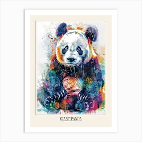 Giant Panda Colourful Watercolour 1 Poster Art Print