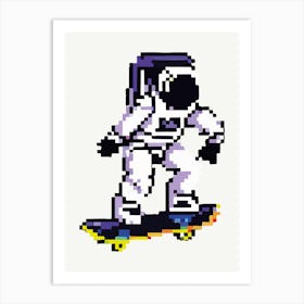 Astronaut Pixel Art Illustration Art Print