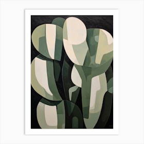 Modern Abstract Cactus Painting Turks Head Cactus 1 Art Print