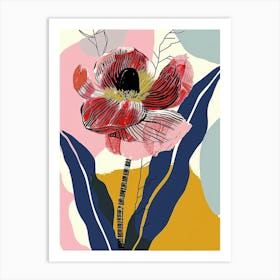 Colourful Flower Illustration Ranunculus 1 Art Print