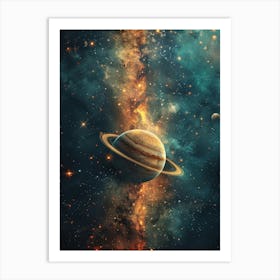 Saturn In Space 2 Art Print