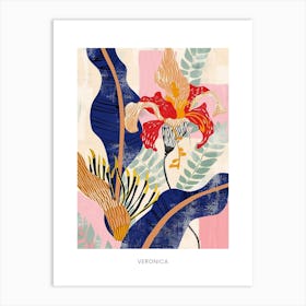 Colourful Flower Illustration Poster Veronica 3 Art Print