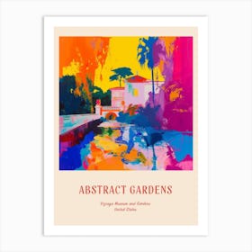 Colourful Gardens Vizcaya Museum And Gardens Usa 1 Red Poster Art Print