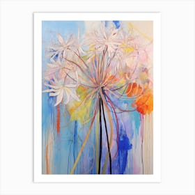 Abstract Flower Painting Agapanthus 2 Art Print