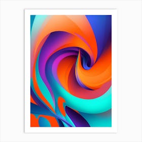 Abstract Colorful Waves Vertical Composition 26 Art Print