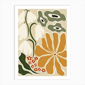 Classic Mid Century Florals Art Print