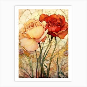 Art Nouveau Roses Art Print