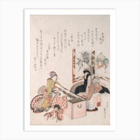 Women Preparing Tea Around The Fire Holder, Katsushika Hokusai Art Print
