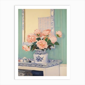 A Vase With Camellia, Flower Bouquet 3 Art Print