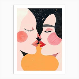 Kissing Women 1 Art Print