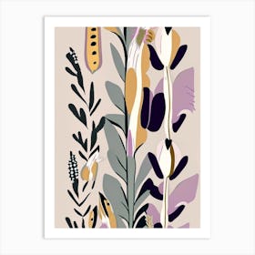 Foxglove Wildflower Modern Muted Colours 2 Art Print