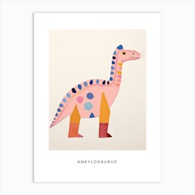 Nursery Dinosaur Art Ankylosaurus 4 Poster Art Print