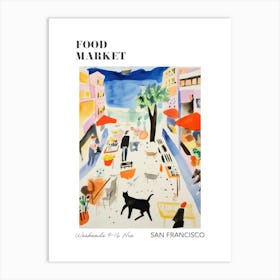 The Food Market In San Francisco 1 Illustration Poster Art Print