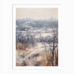 Winter City Park Painting Hampstead Heath London 4 Art Print