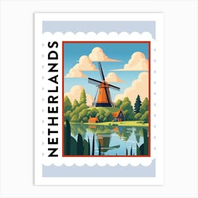 Netherlands 1 Travel Stamp Poster Art Print