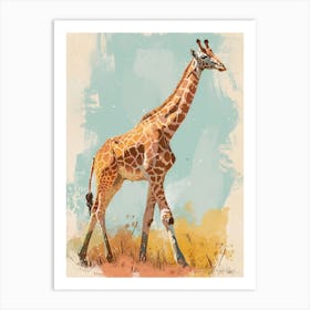 Giraffe In Nature Modern Illustration 2 Art Print