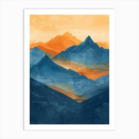 Mountains At Sunset 2 Art Print