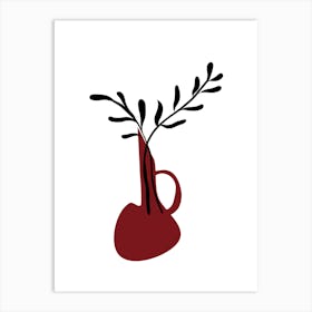 Vase With A Branch Art Print