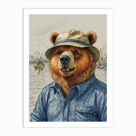 Fishing Bear Art Print