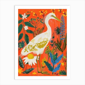 Spring Birds Egret 2 Art Print