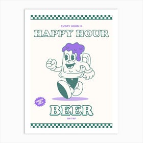 Green And Purple Happy Hour Art Print