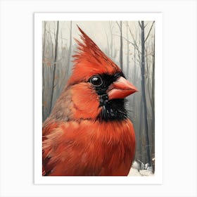 Cardinal In The Woods 1 Art Print