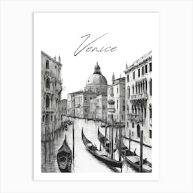 Venice Canals, Minimalistic City Illustration Art Print