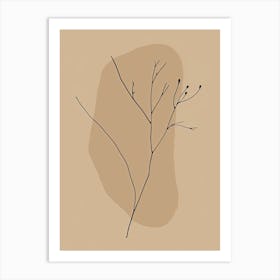 Barcelona Botanical Garden Boho Line Art Art Print