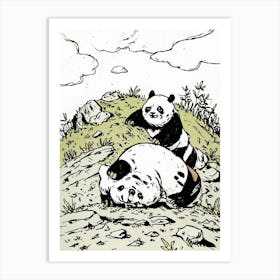 Panda Bears Art Print