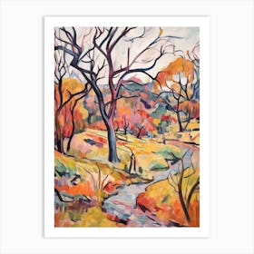 Autumn City Park Painting Franklin Delano Roosevelt Park Philadelphia 1 Art Print