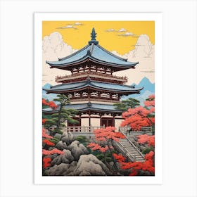Yamadera Temple, Japan Vintage Travel Art 1 Art Print