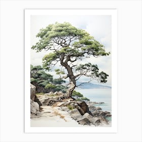 Ishigaki Island In Okinawa, Japanese Brush Painting, Ukiyo E, Minimal 2 Art Print