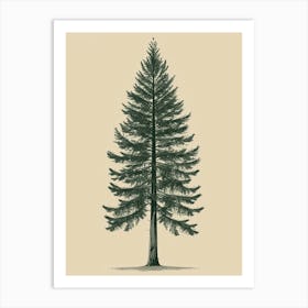 Pine Tree Minimalistic Drawing 4 Art Print