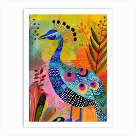 Peacock Dots & Patterns Art Print