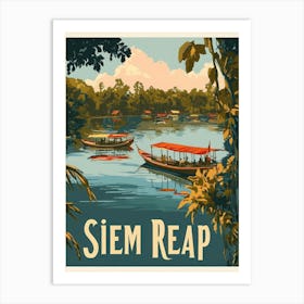 Aihrgdesign A Mid Century Modern Travel Poster For Siem Reap 1 Art Print