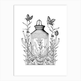 Bee Feeder 2 William Morris Style Art Print