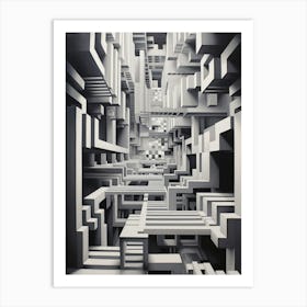 Optical Illusion Abstract Geometric 7 Art Print