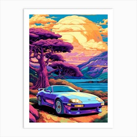 Toyota Supra Ghibli Style Art Print